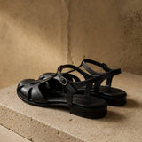 Cassis Italian Leather Low Heels, studio product shot