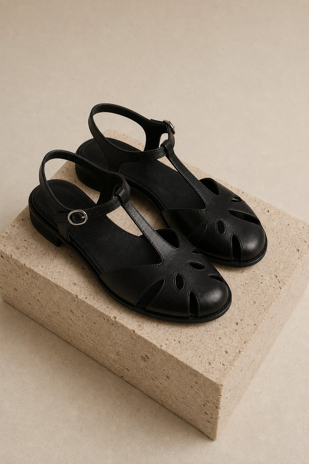 Cassis Italian Leather Low Heels, studio product shot
