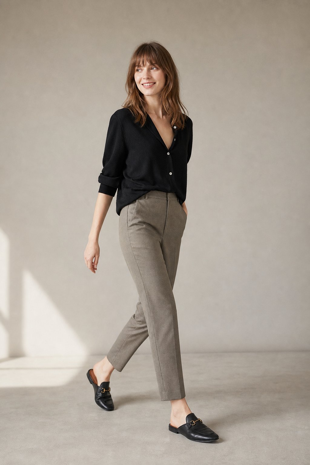 Castello High-Waist Trousers — Gray, banana_republic product shot