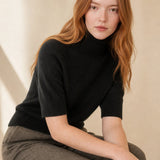 Celine Cashmere Turtleneck Tee — Black, banana_republic product shot