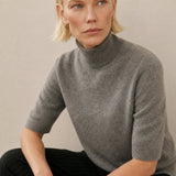 Celine Cashmere Turtleneck Tee — Light gray, banana_republic product shot