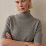 Celine Cashmere Turtleneck Tee — Light gray, banana_republic product shot
