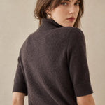 Celine Cashmere Turtleneck Tee — Gray, banana_republic product shot