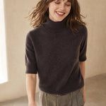 Celine Cashmere Turtleneck Tee — Gray, banana_republic product shot