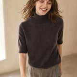 Celine Cashmere Turtleneck Tee — Gray, banana_republic product shot