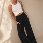 Cersei Wide-Leg Beach Pant — Black, banana_republic product shot