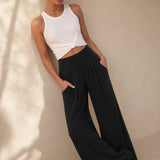 Cersei Wide-Leg Beach Pant — Black, banana_republic product shot