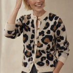 Chloe Leopard Striped Top — Ivory, banana_republic product shot
