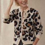 Chloe Leopard Striped Top — Ivory, banana_republic product shot