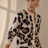 Chloe Leopard Striped Top — Ivory, banana_republic product shot