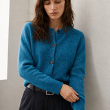 Chunky-Knit Alpaca-Blend cardigan — Blue, banana_republic product shot