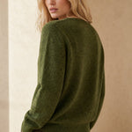 Chunky-Knit Alpaca-Blend cardigan — Green, banana_republic product shot
