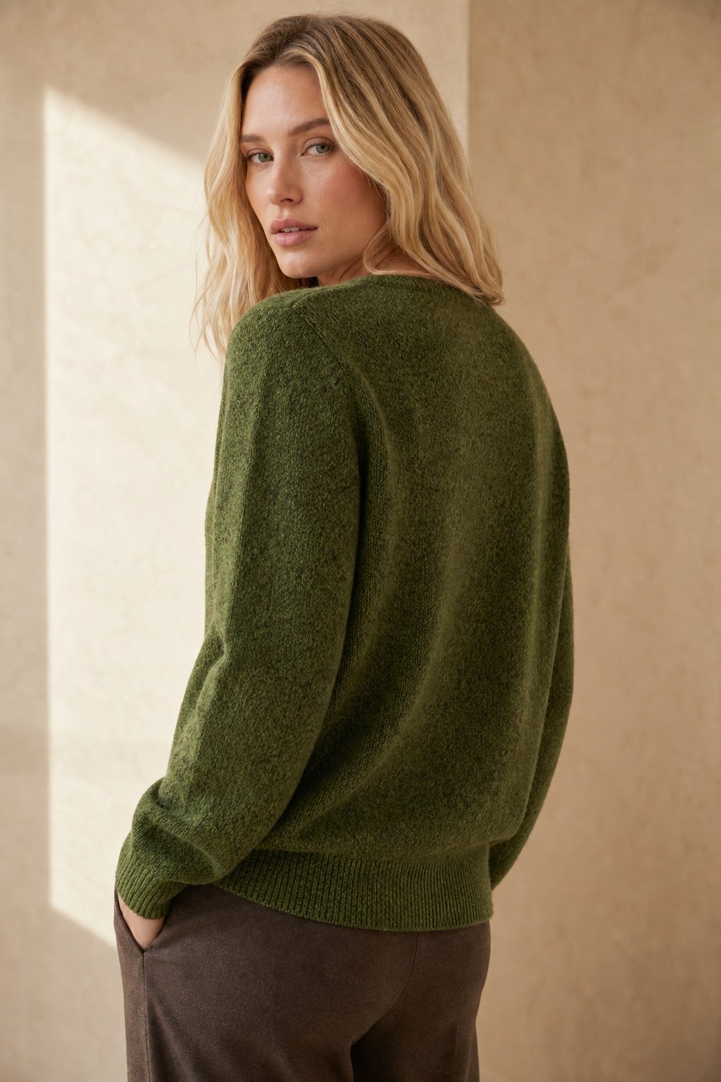 Chunky-Knit Alpaca-Blend cardigan — Green, banana_republic product shot