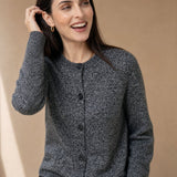 Chunky-Knit Alpaca-Blend cardigan — Gray, banana_republic product shot