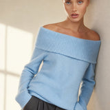 Clara Gracieuse Knit Top — Blue, banana_republic product shot