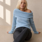 Clara Gracieuse Knit Top — Blue, banana_republic product shot