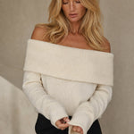 Clara Gracieuse Knit Top — White, banana_republic product shot