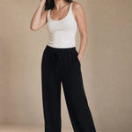 Classic Ladies Wool Trousers — Black, banana_republic product shot