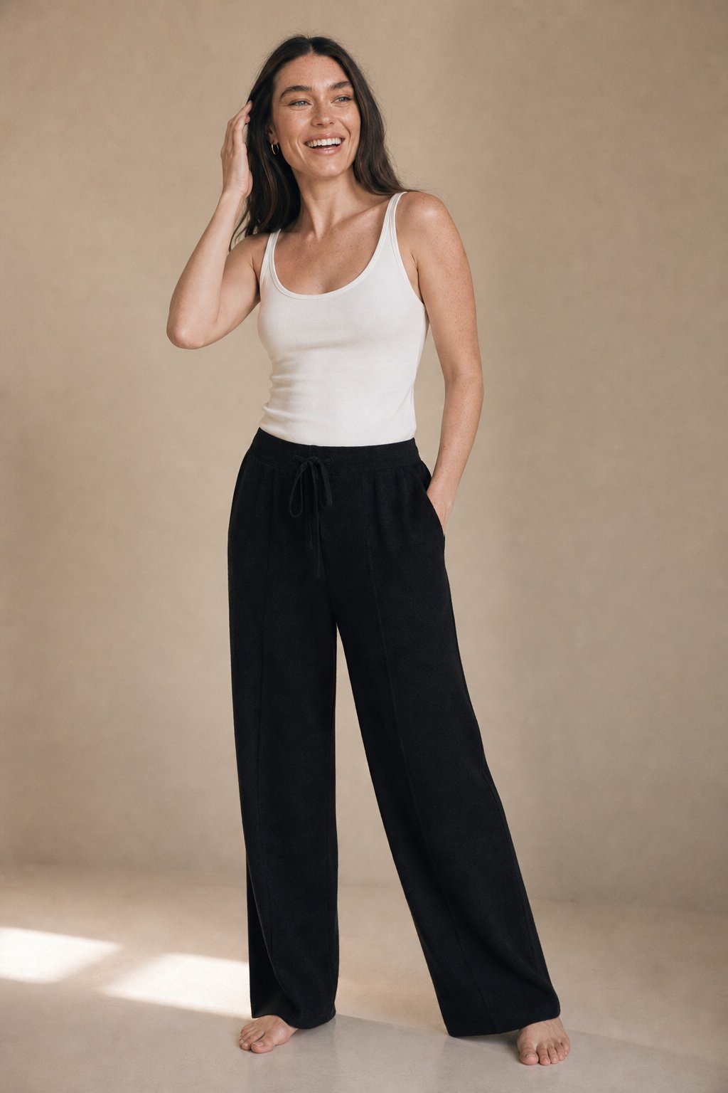 Classic Ladies Wool Trousers — Black, banana_republic product shot