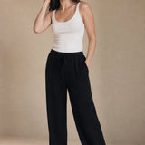 Classic Ladies Wool Trousers — Black, banana_republic product shot