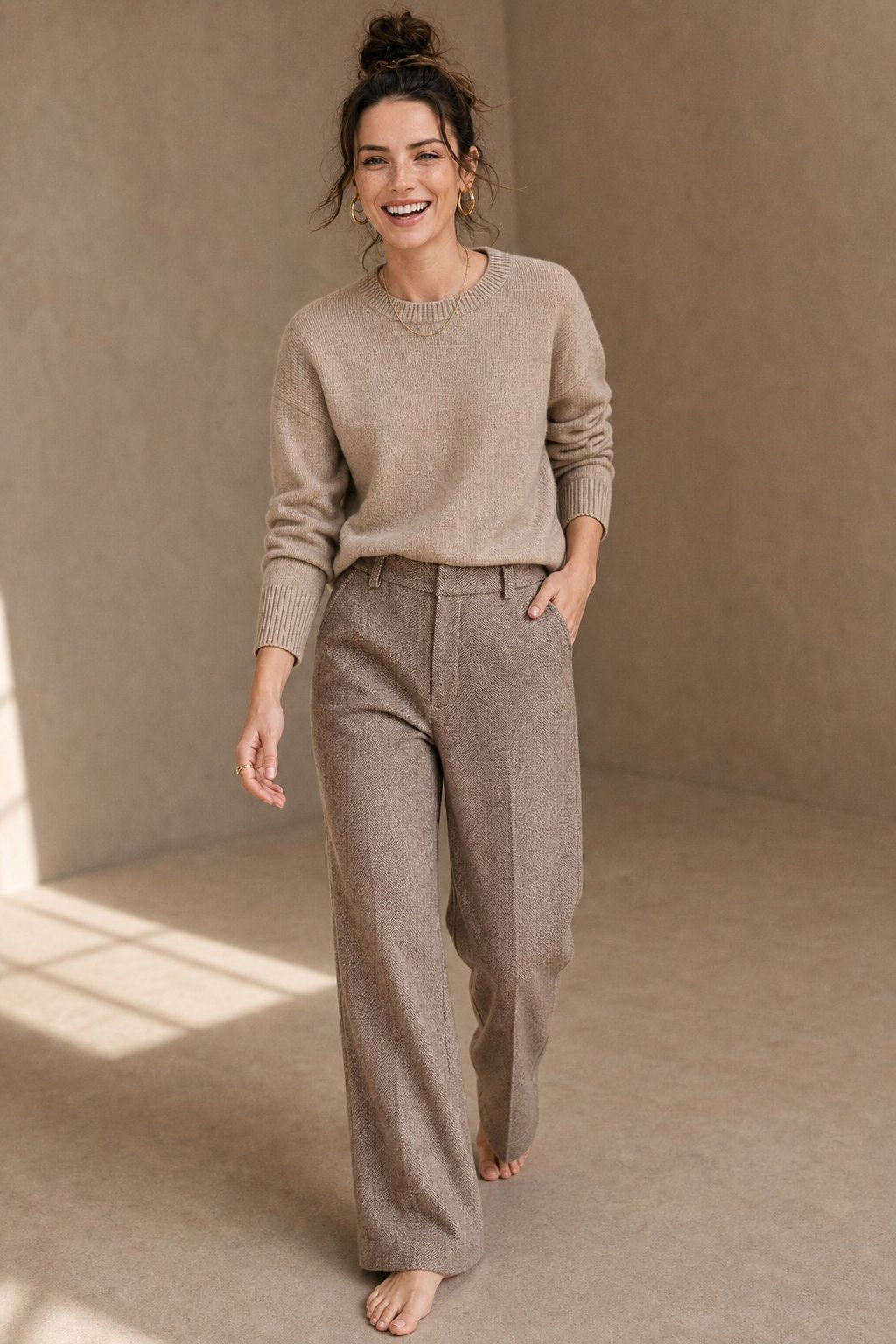 Colette Wool Herringbone Pants, banana_republic product shot