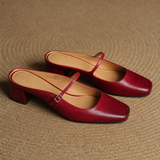 Comporta Italian leather Buckle Mule