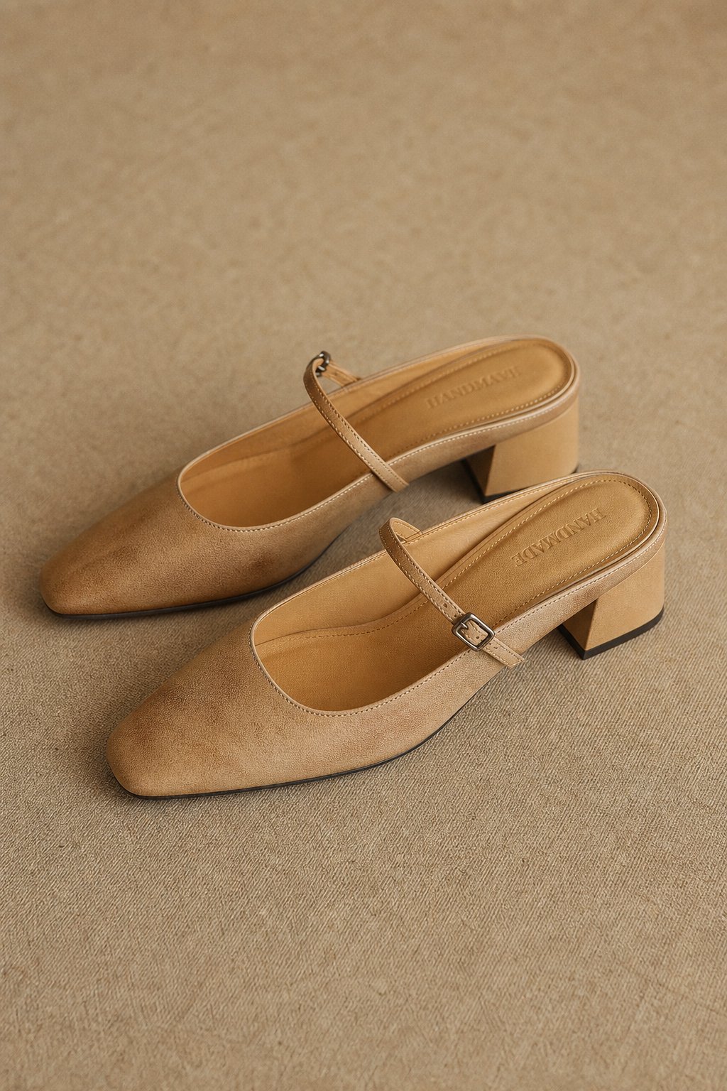 Comporta Italian leather Buckle Mule — Khaki, shoe_pedestal product shot
