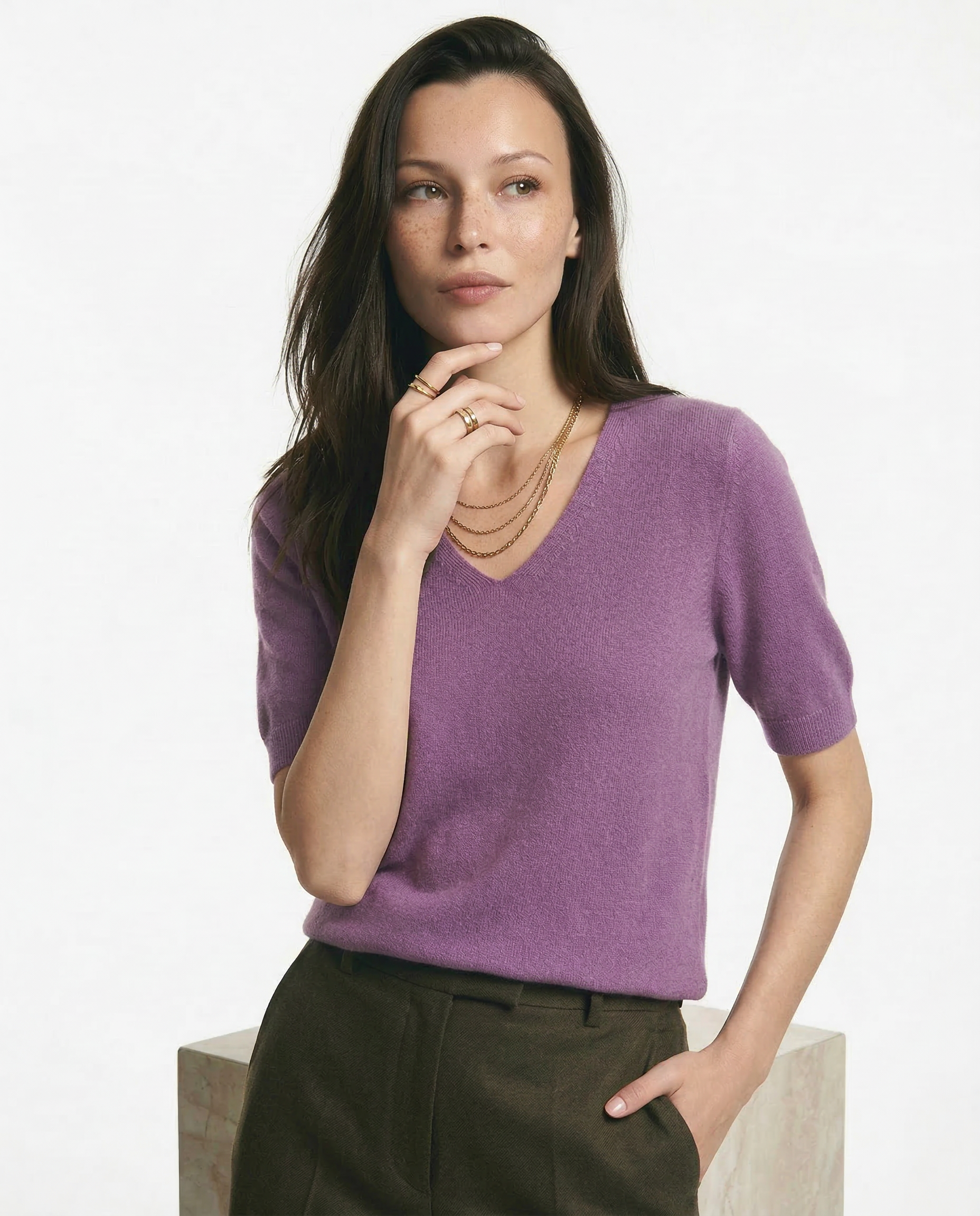 Elysian V-Neck Knit Top