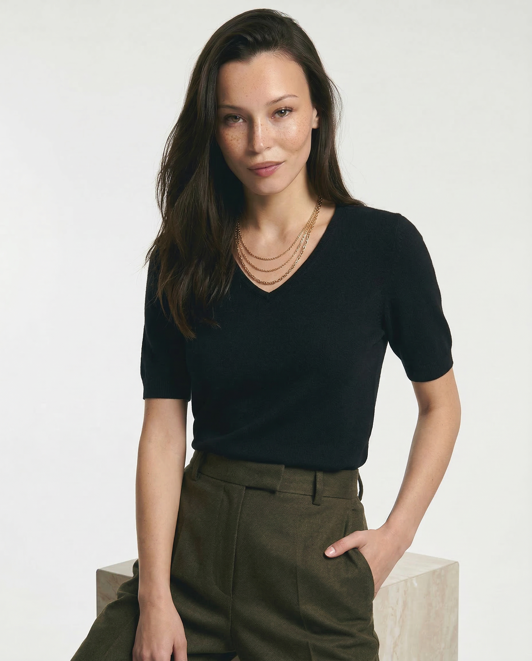 Elysian V-Neck Knit Top