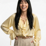 Liora Satin Ruffle Blouse