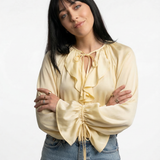Liora Satin Ruffle Blouse