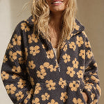 Dahlia Fleece Half-Zip Pullover — Yellow, studio product shot