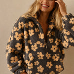Dahlia Fleece Half-Zip Pullover — Yellow, studio product shot