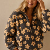 Dahlia Fleece Half-Zip Pullover — Yellow, studio product shot