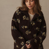 Dahlia Fleece Half-Zip Pullover — Brown, studio product shot