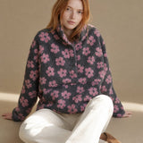 Dahlia Fleece Half-Zip Pullover — Pink, studio product shot
