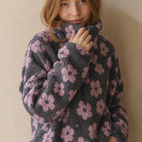 Dahlia Fleece Half-Zip Pullover — Pink, studio product shot