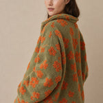 Dahlia Fleece Half-Zip Pullover — Orange, studio product shot