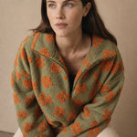 Dahlia Fleece Half-Zip Pullover — Orange, studio product shot