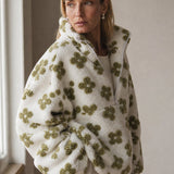 Dahlia Fleece Half-Zip Pullover — Green, studio product shot