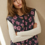 Dahlia Floral Fleece Vest — Pink, banana_republic product shot