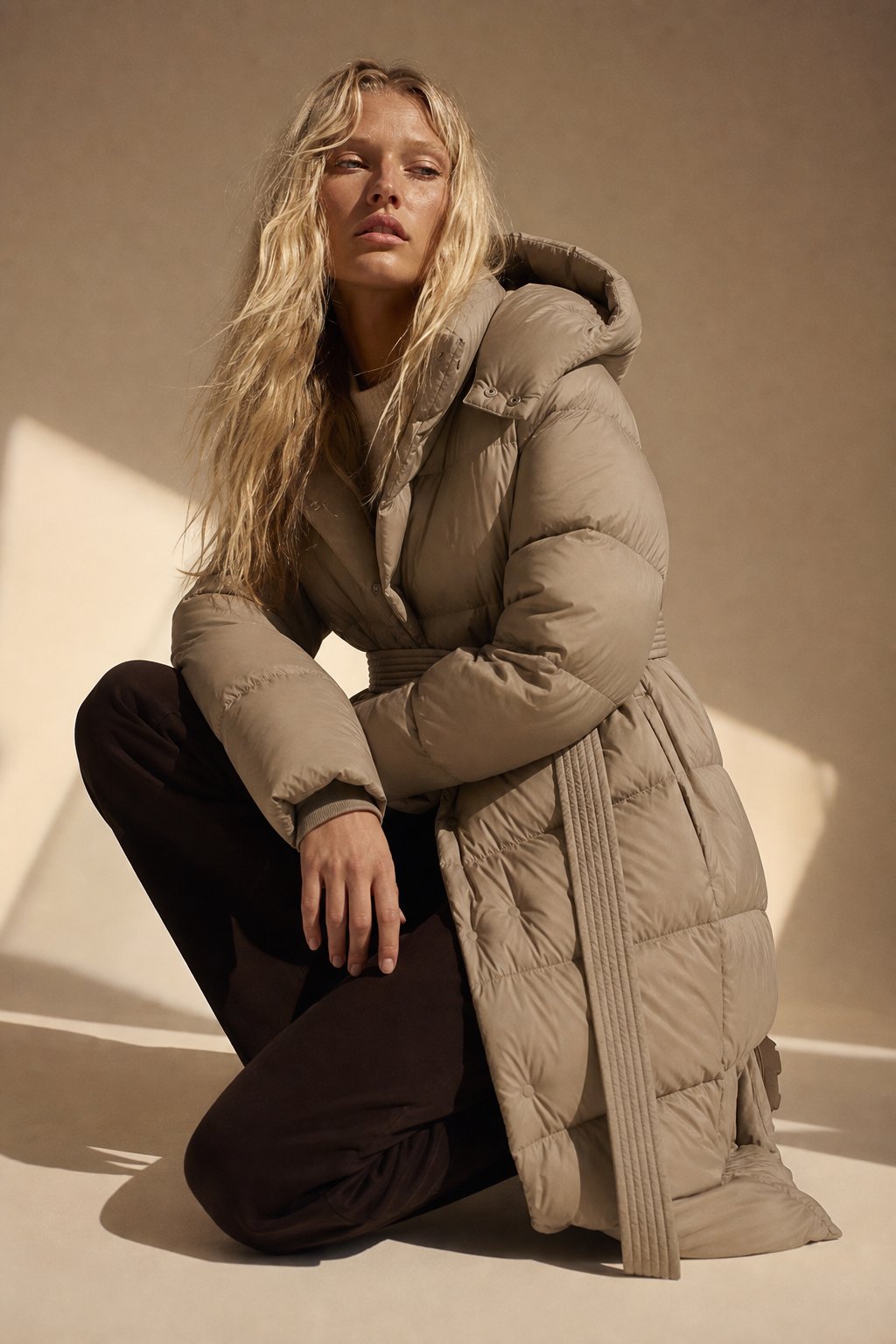 Daybreak Long Down Coat — Olive, banana_republic product shot