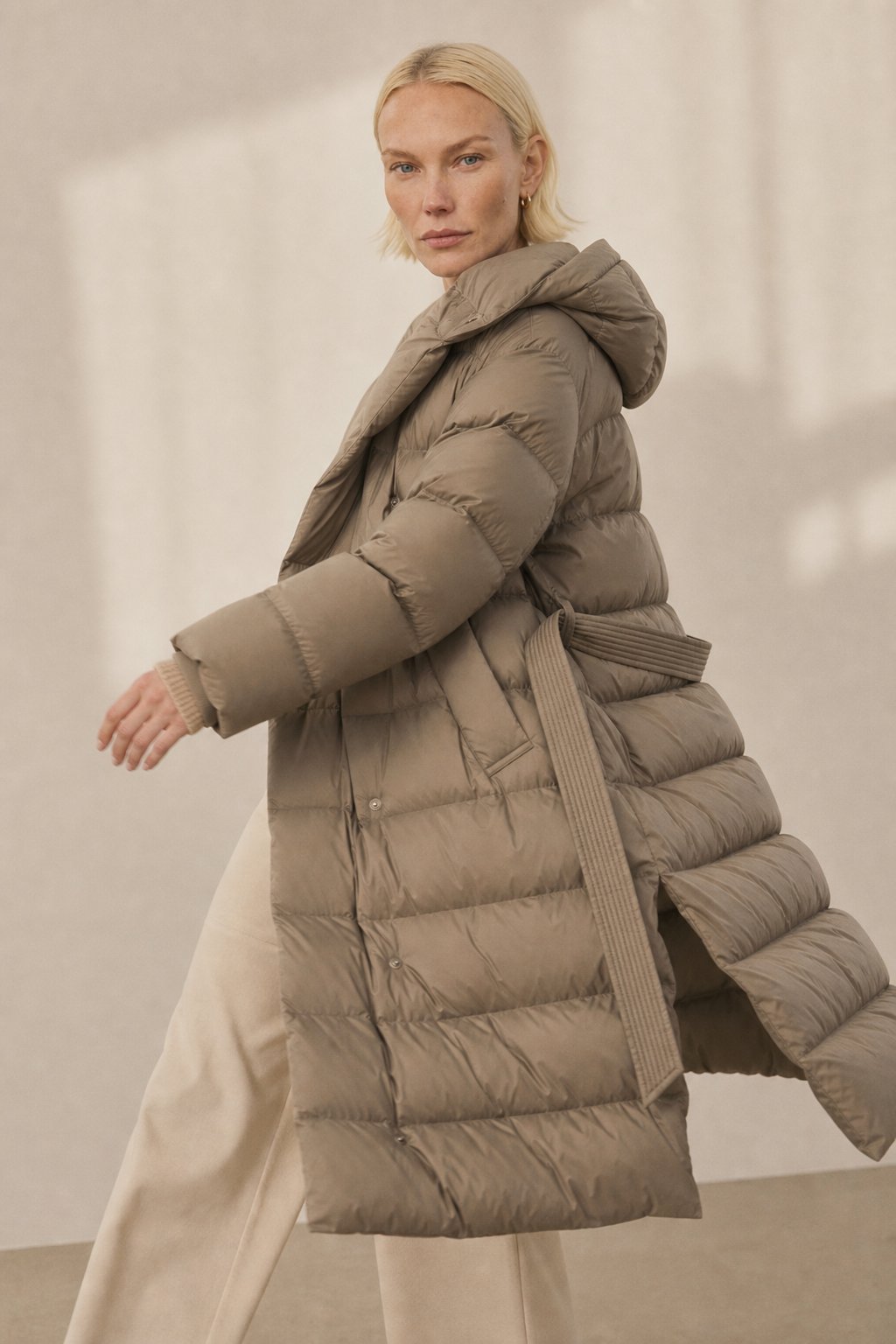 Daybreak Long Down Coat — Olive, banana_republic product shot