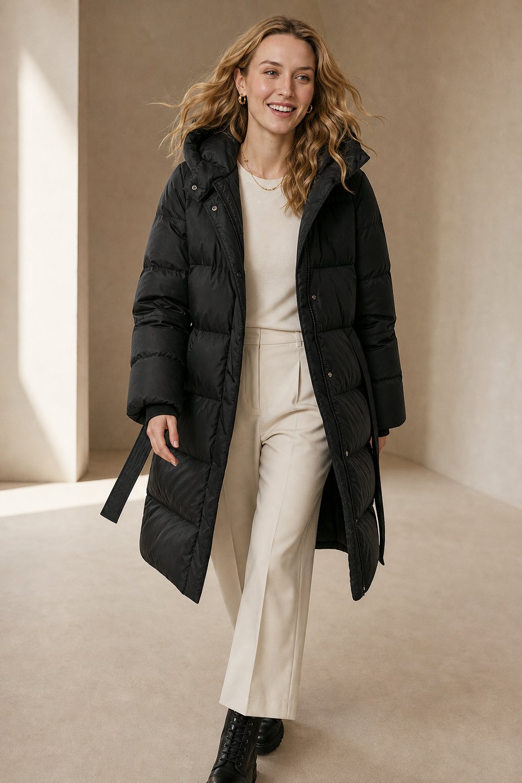 Daybreak Long Down Coat — Black, banana_republic product shot
