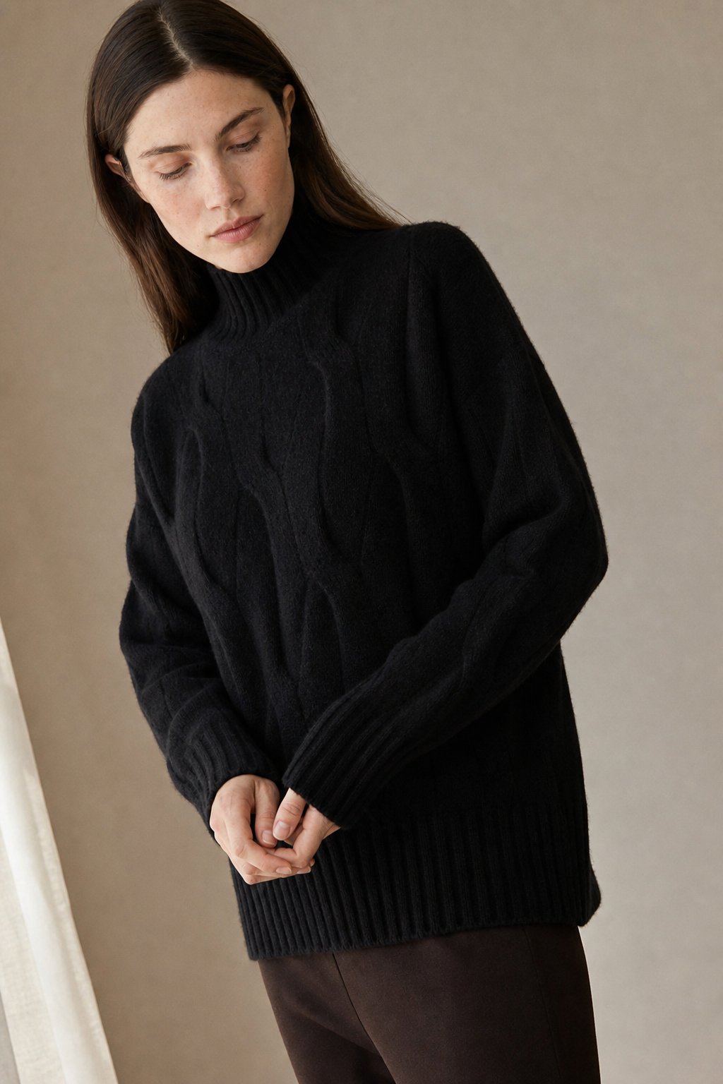 Diana 100% Cashmere Sweater — Black, banana_republic product shot