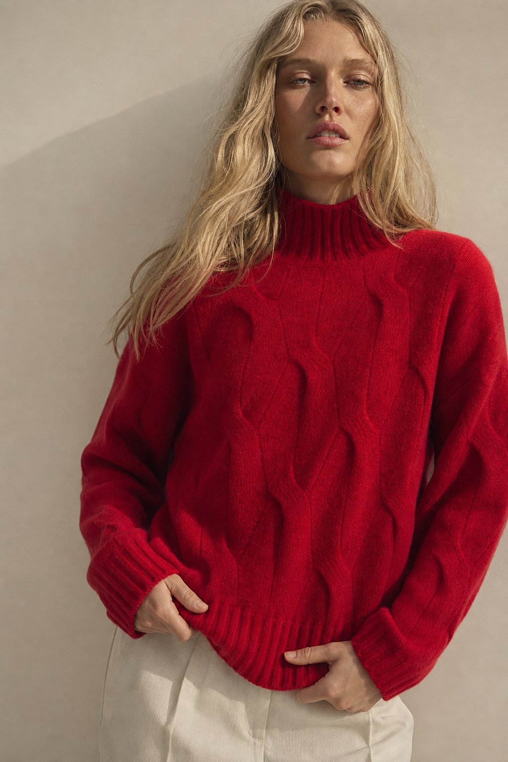 Diana 100% Cashmere Sweater — Red, banana_republic product shot