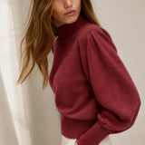 Diana Merino Pullover — Maroon, studio product shot