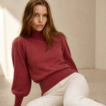 Diana Merino Pullover — Maroon, studio product shot
