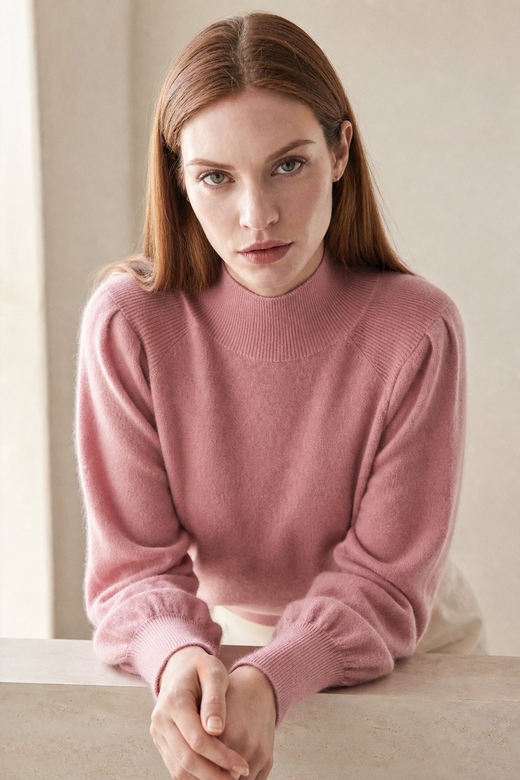 Diana Merino Pullover — Pink, studio product shot