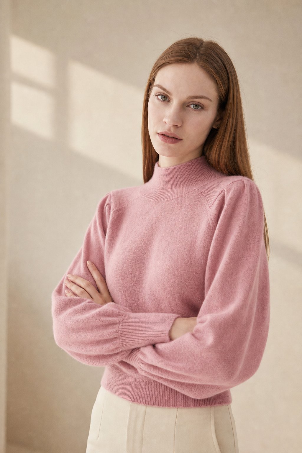 Diana Merino Pullover — Pink, studio product shot